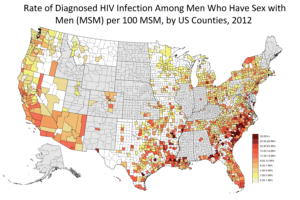 County MSM diagnosed HIV prevalence - for HDYA_v2