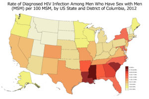 State MSM diagnosed HIV prevalence - for AIDSVu